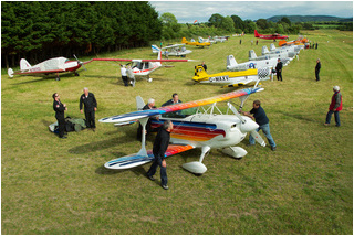 Christen Eagle II G-CFIF and friends lined up at Brittas