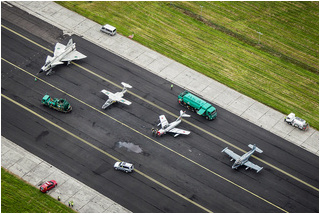 SwAFHF Viggen heads a lineup of classic fast jets at Shannon for the Air Display in July 2015