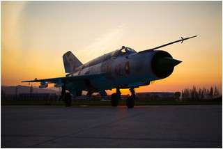 KPAAF Mikoyan-Gurevich MiG-21 at sunset
