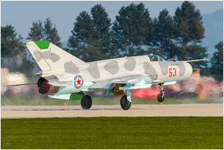 KPAAF Mikoyan-Gurevich MiG-21 takes off for its display