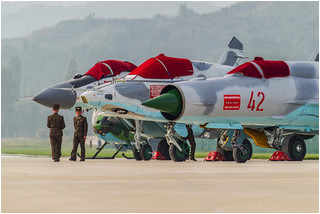 KPAAF static display at Kalma,  Mig-21,  Su-25,  Mig-29,  and MD-500