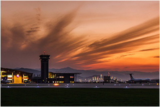 Kalma Airport at sunset