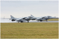 RAF Cottesmore - Harrier GR9s ZG472 and ZG479 take off for the last time