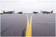 RAF Cottesmore - Harriers in a crescent formation on the ramp after being retired from RAF service