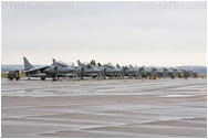 RAF Cottesmore - Harriers lined up on the ramp